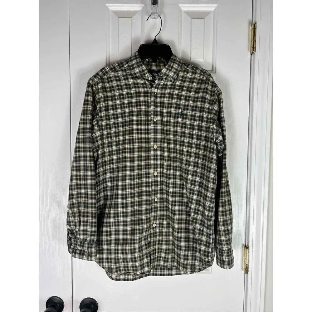 Ralph Lauren Childs Plaid Button Down Shirt L 14/16